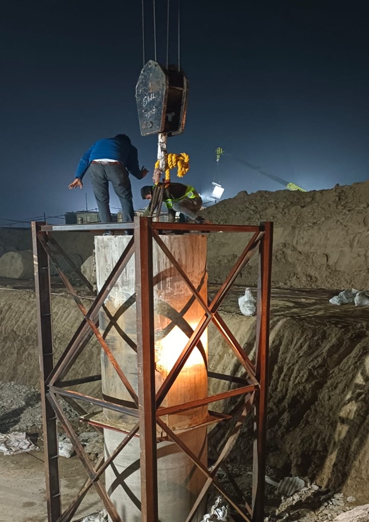 Dynamic Pile Load Test (PDA Test) equipment and sensors