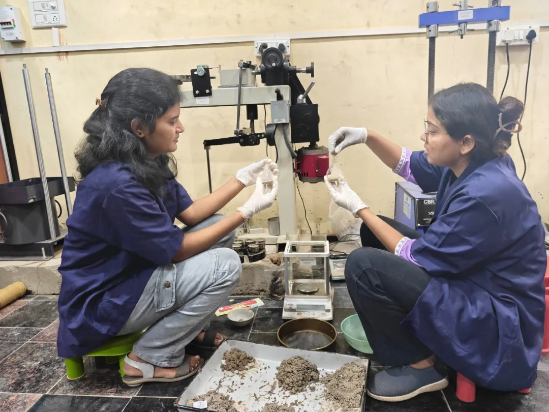 Soil testing laboratory performing soil classification tests